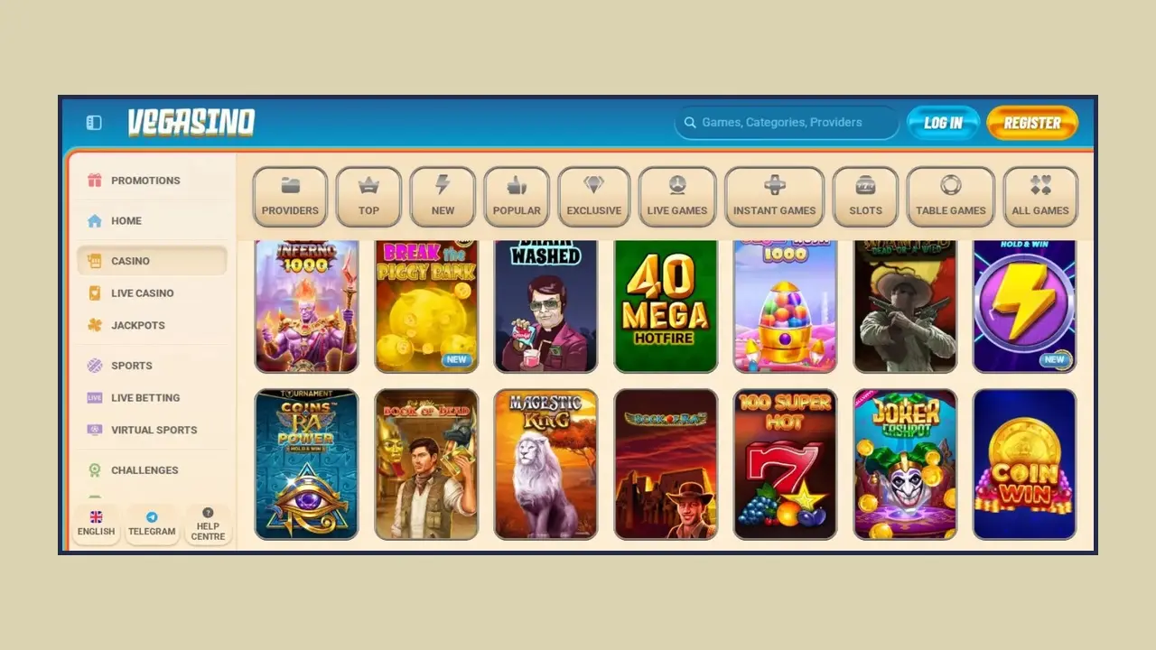 Eindrücke vom Spielen bei Vegasino Eindrücke vom Spielen bei Vegasino